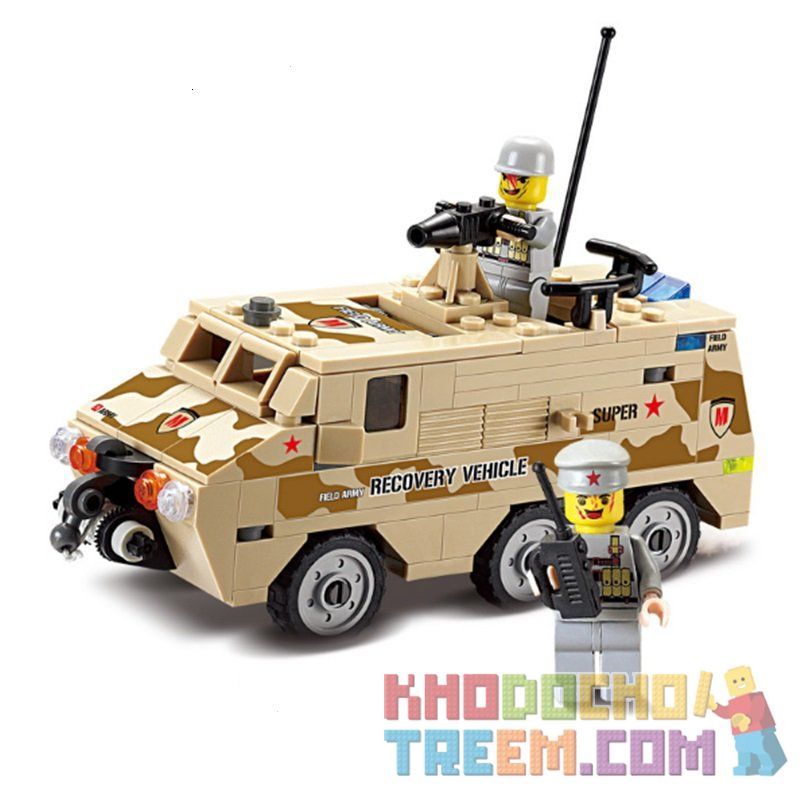 Kazi KY84026 84026 non Lego XE GIẢI CỨU BỌC THÉP bộ đồ chơi xếp lắp ráp ghép mô hình Field Army Chiến Trường 180 khối