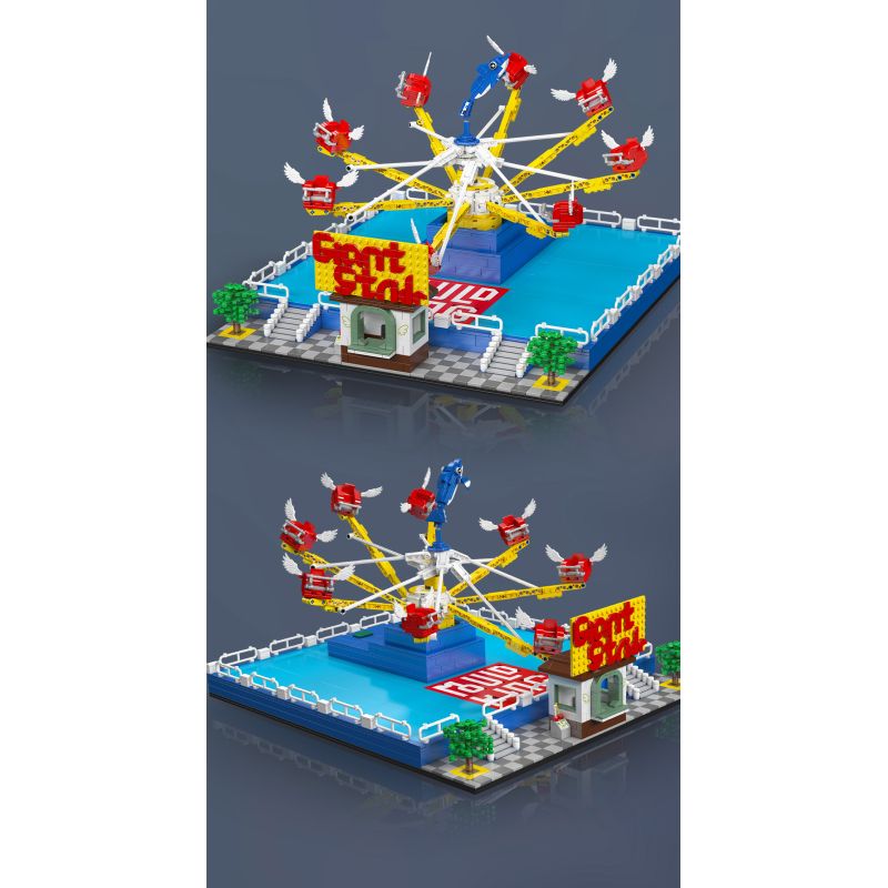 MouldKing 11028 Dolphin Spin Ride Xếp hình lắp ráp ghép mô hình Xứ sở mộng mơ: Cá heo vui nhộn