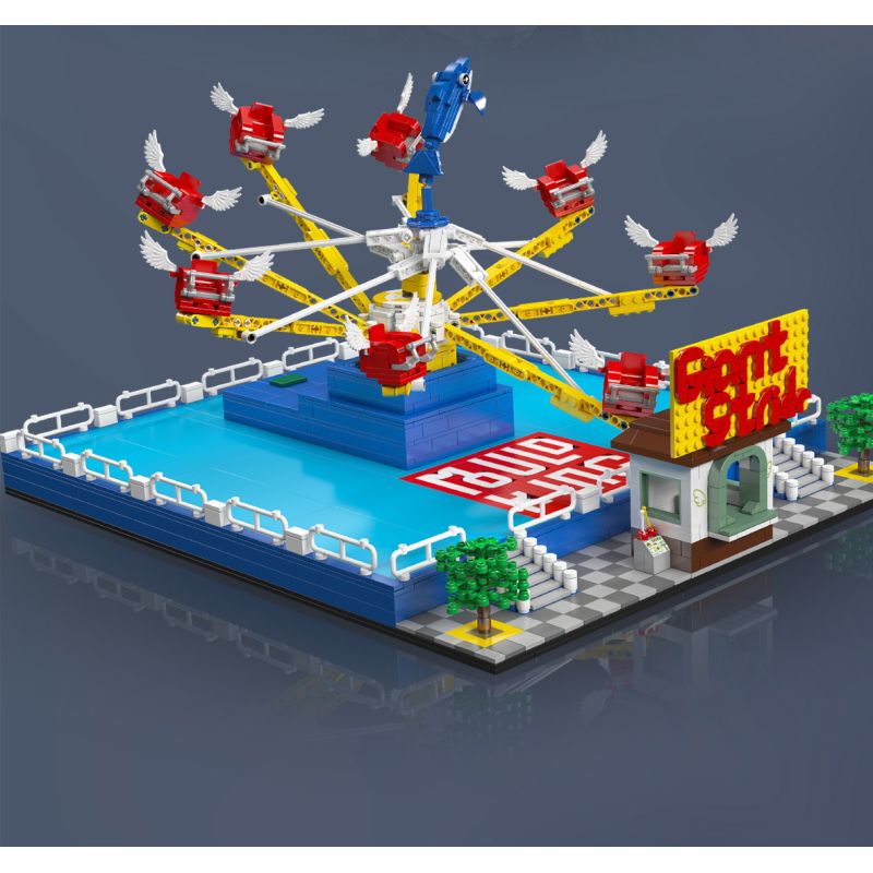 MouldKing 11028 Dolphin Spin Ride Xếp hình lắp ráp ghép mô hình Xứ sở mộng mơ: Cá heo vui nhộn