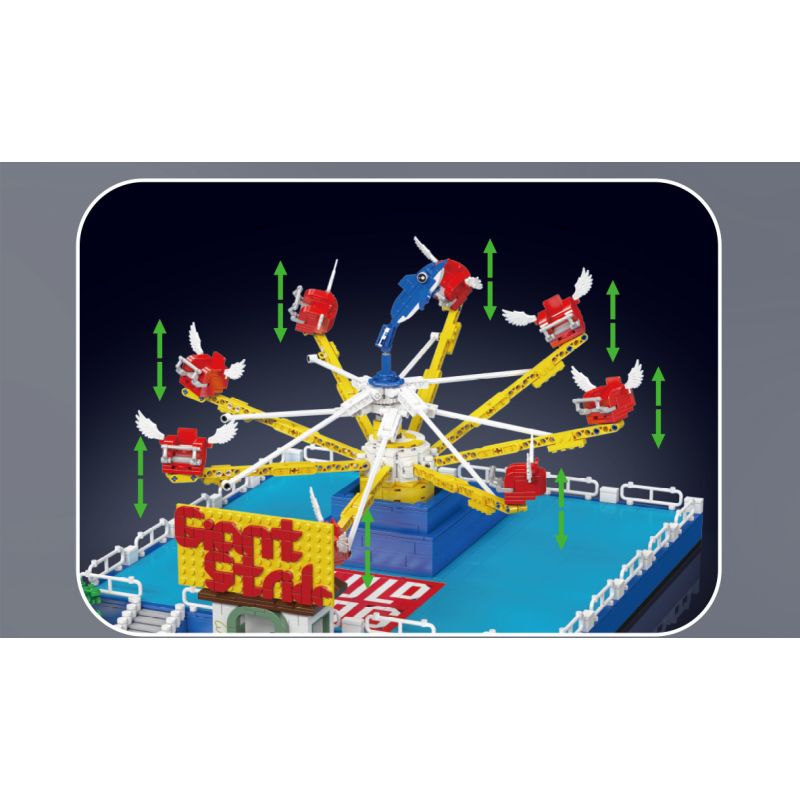 MouldKing 11028 Dolphin Spin Ride Xếp hình lắp ráp ghép mô hình Xứ sở mộng mơ: Cá heo vui nhộn