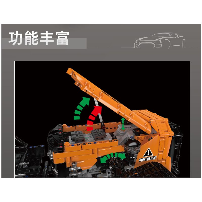 MouldKing 17086 Remote Control Reclaming Machine Xếp hình lắp ráp ghép mô hình Máy cải tạo đất điều khiển từ xa