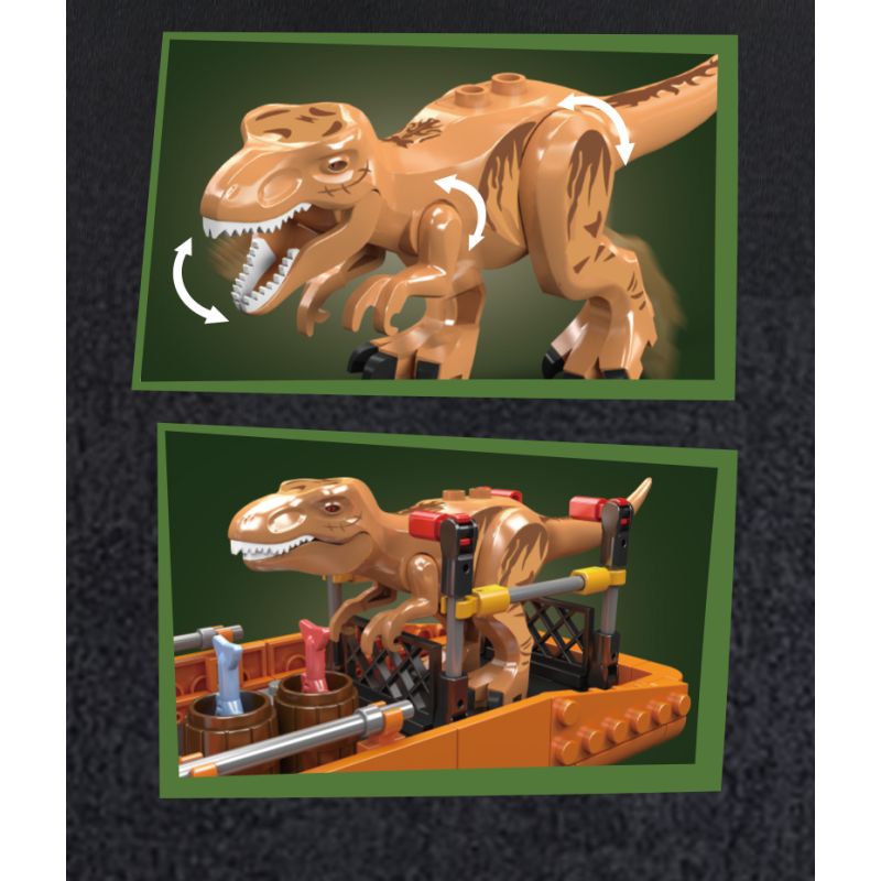 MouldKing 29002 T-Rex Transport Ship Xếp hình lắp ráp ghép mô hình Thế giới kỷ Jura: Người vận chuyển T-Rex