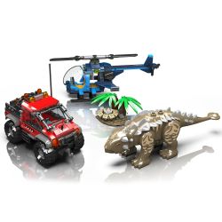MouldKing 29004 Ankylosaurus & Helicopter Camp Xếp hình lắp ráp ghép mô hình Thế giới kỷ Jura: Ankylosaurus và trại trực thăng