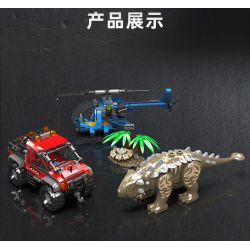 MouldKing 29004 Ankylosaurus & Helicopter Camp Xếp hình lắp ráp ghép mô hình Thế giới kỷ Jura: Ankylosaurus và trại trực thăng
