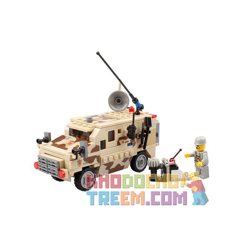 Kazi KY84024 84024 non Lego XE HUMMER CHỞ LÍNH bộ đồ chơi xếp lắp ráp ghép mô hình Field Army FIELD ARMY SCOUT CAR Chiến Trường 219 khối
