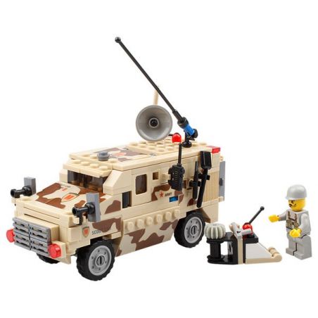Kazi KY84024 84024 non  XE HUMMER CHỞ LÍNH bộ đồ chơi xếp lắp ráp ghép mô hình Field Army FIELD ARMY SCOUT CAR Chiến Trường 219 khối
