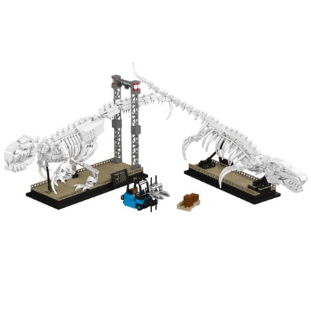 MouldKing 29005 Dino Fossils Mosasaurus & Velociraptor Xếp hình lắp ráp ghép mô hình Thế giới kỷ Jura: Hóa thạch Sorosaurus và Velociraptor