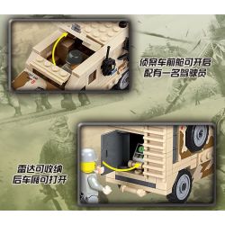 Kazi KY84024 84024 non  XE HUMMER CHỞ LÍNH bộ đồ chơi xếp lắp ráp ghép mô hình Field Army FIELD ARMY SCOUT CAR Chiến Trường 219 khối