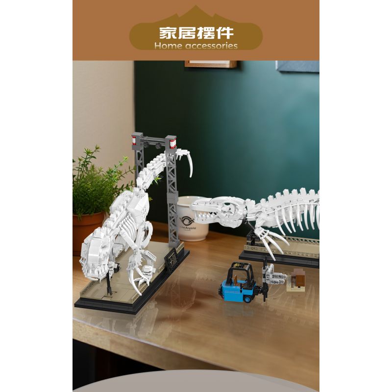 MouldKing 29005 Dino Fossils Mosasaurus & Velociraptor Xếp hình lắp ráp ghép mô hình Thế giới kỷ Jura: Hóa thạch Sorosaurus và Velociraptor