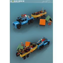 MouldKing 24080 Fishing Boat Trailer Xếp hình lắp ráp ghép mô hình Mini World: Xe kéo thuyền đánh cá