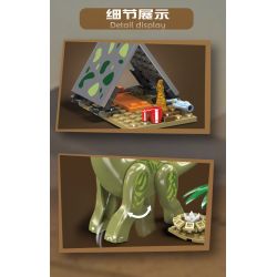 MouldKing 29001 Brachiosaurus & Biplane Camp Xếp hình lắp ráp ghép mô hình Thế giới kỷ Jura: Trứng khủng long trại Gyrosaurus