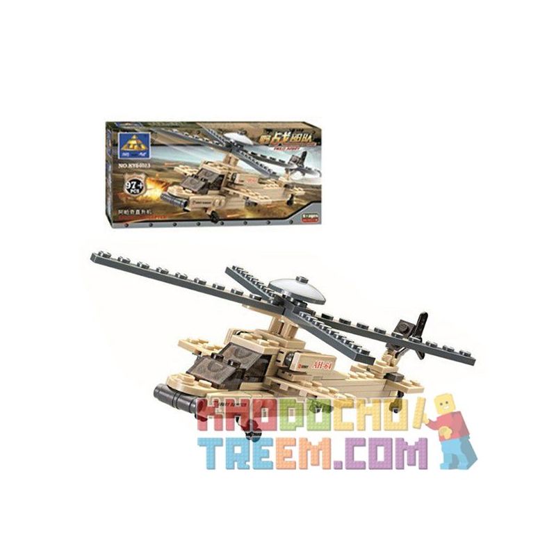 Kazi KY84023 84023 non  TRỰC THĂNG TẤN CÔNG bộ đồ chơi xếp lắp ráp ghép mô hình Field Army Chiến Trường 97 khối