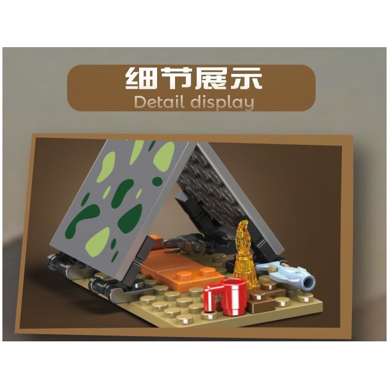 MouldKing 29001 Brachiosaurus & Biplane Camp Xếp hình lắp ráp ghép mô hình Thế giới kỷ Jura: Trứng khủng long trại Gyrosaurus