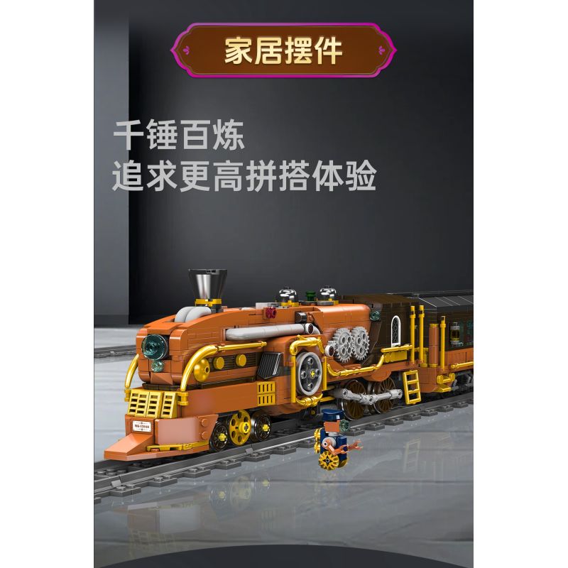 MouldKing 12046 Steampunk Train Xếp hình lắp ráp ghép mô hình tàu hơi nước