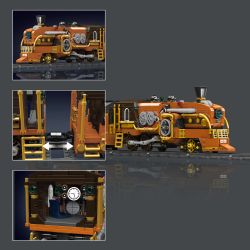 MouldKing 12046 Steampunk Train Xếp hình lắp ráp ghép mô hình tàu hơi nước