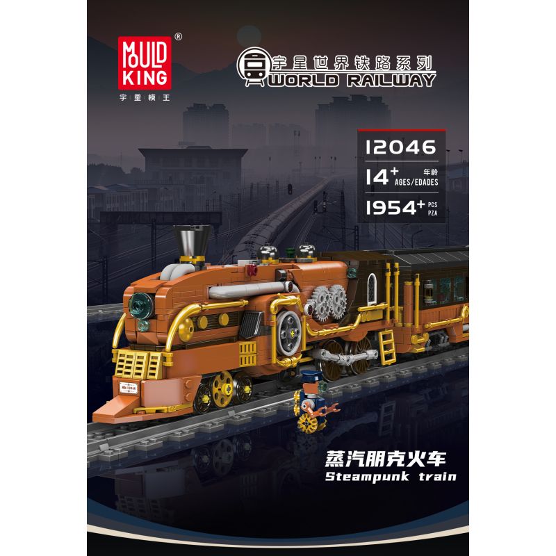 MouldKing 12046 Steampunk Train Xếp hình lắp ráp ghép mô hình tàu hơi nước