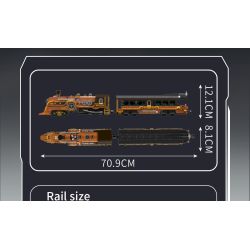 MouldKing 12046 Steampunk Train Xếp hình lắp ráp ghép mô hình tàu hơi nước