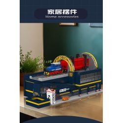 MouldKing 17094 Railcar Rotary Dumper Xếp hình lắp ráp ghép mô hình Máy xúc quay đường sắt