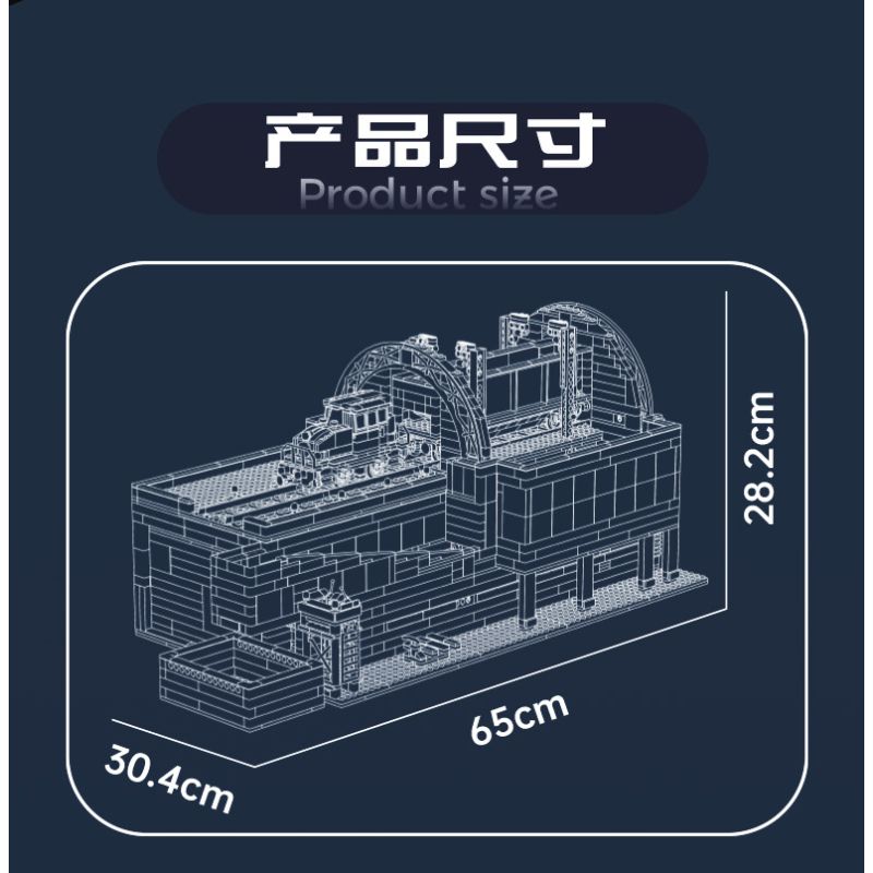 MouldKing 17094 Railcar Rotary Dumper Xếp hình lắp ráp ghép mô hình Máy xúc quay đường sắt