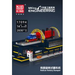MouldKing 17094 Railcar Rotary Dumper Xếp hình lắp ráp ghép mô hình Máy xúc quay đường sắt