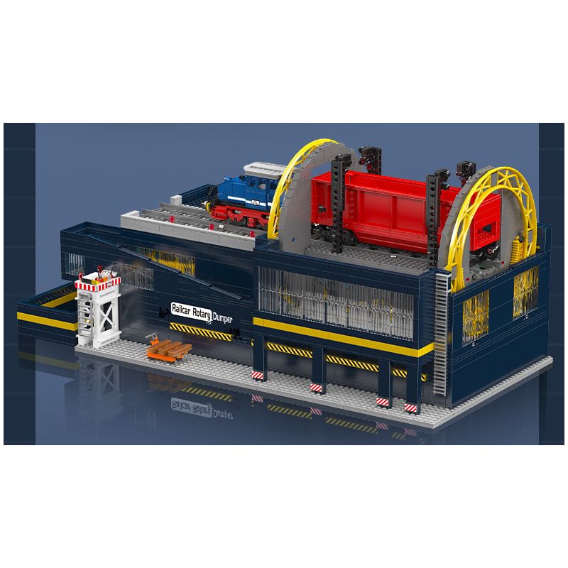 MouldKing 17094 Railcar Rotary Dumper Xếp hình lắp ráp ghép mô hình Máy xúc quay đường sắt