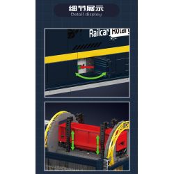 MouldKing 17094 Railcar Rotary Dumper Xếp hình lắp ráp ghép mô hình Máy xúc quay đường sắt