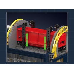 MouldKing 17094 Railcar Rotary Dumper Xếp hình lắp ráp ghép mô hình Máy xúc quay đường sắt