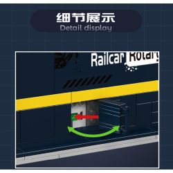 MouldKing 17094 Railcar Rotary Dumper Xếp hình lắp ráp ghép mô hình Máy xúc quay đường sắt