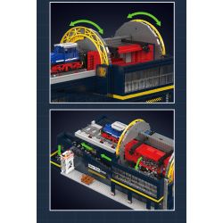 MouldKing 17094 Railcar Rotary Dumper Xếp hình lắp ráp ghép mô hình Máy xúc quay đường sắt