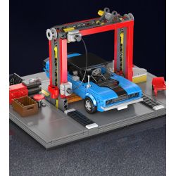 MouldKing 24086 Repair Garage & Challenger Muscle Car Xếp hình lắp ráp ghép mô hình Cửa hàng bảo trì & Xe cơ bắp Challenger