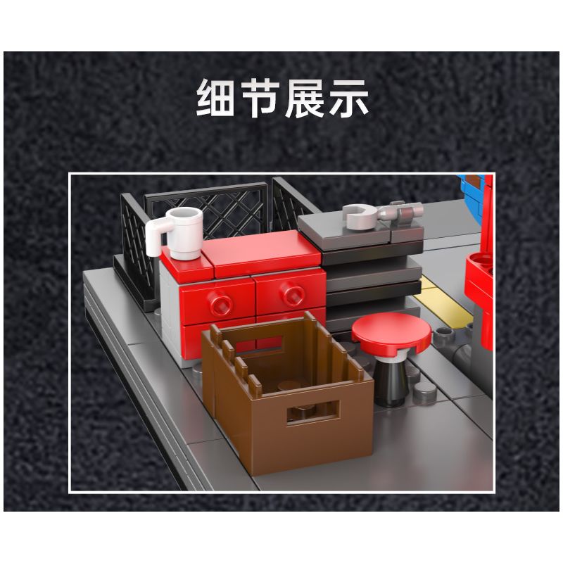 MouldKing 24086 Repair Garage & Challenger Muscle Car Xếp hình lắp ráp ghép mô hình Cửa hàng bảo trì & Xe cơ bắp Challenger