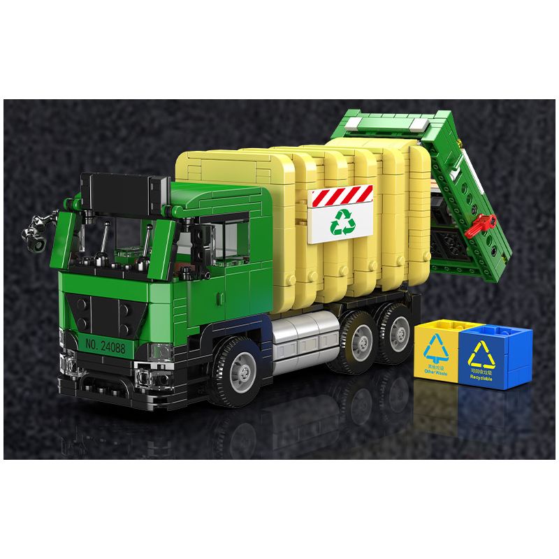 MouldKing 24088 Eco-Friendy Garbage Truck Xếp hình lắp ráp ghép mô hình Mini World: Xe chở rác thân thiện với môi trường