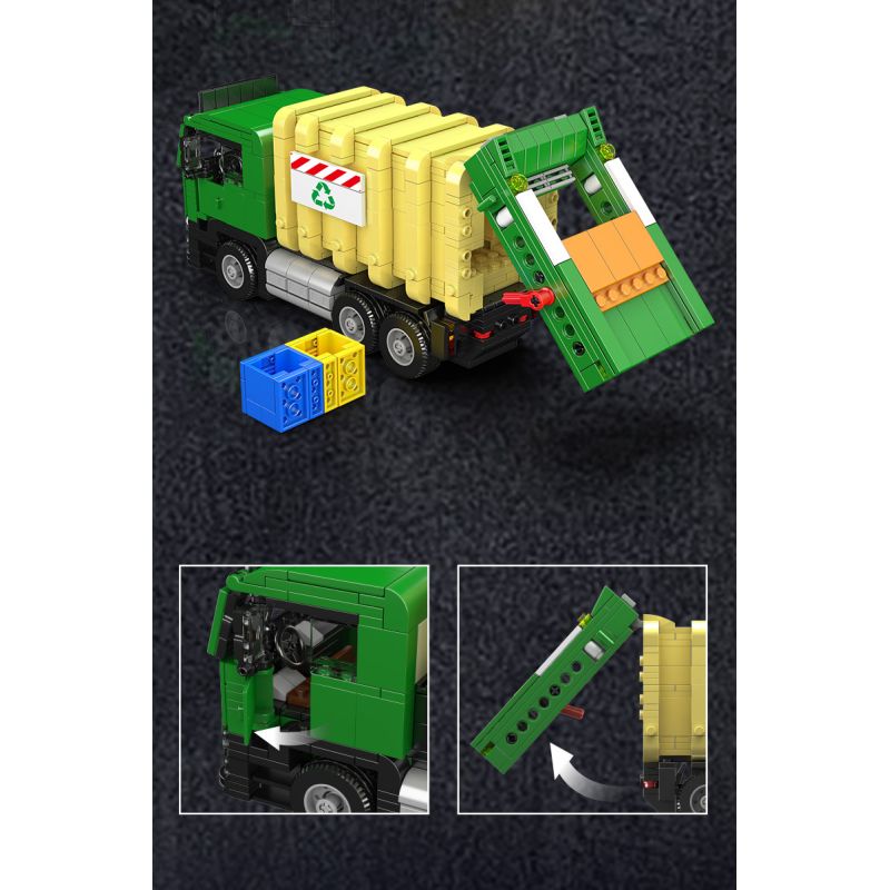 MouldKing 24088 Eco-Friendy Garbage Truck Xếp hình lắp ráp ghép mô hình Mini World: Xe chở rác thân thiện với môi trường
