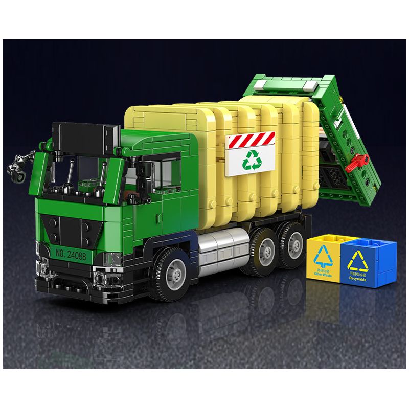 MouldKing 24088 Eco-Friendy Garbage Truck Xếp hình lắp ráp ghép mô hình Mini World: Xe chở rác thân thiện với môi trường