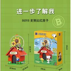 Pantasy 86918 Peanuts Snoopy Xếp hình lắp ráp ghép mô hình ngôi nhà màu đỏ snoopy