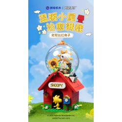 Pantasy 86918 Peanuts Snoopy Xếp hình lắp ráp ghép mô hình ngôi nhà màu đỏ snoopy