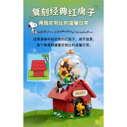Pantasy 86918 Peanuts Snoopy Xếp hình lắp ráp ghép mô hình ngôi nhà màu đỏ snoopy