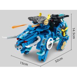 IM.Master QIHUI 6861 Xếp hình lắp ráp ghép mô hình Bậc thầy về máy móc: Máy chiến đấu thủy lực Blue Bullmon