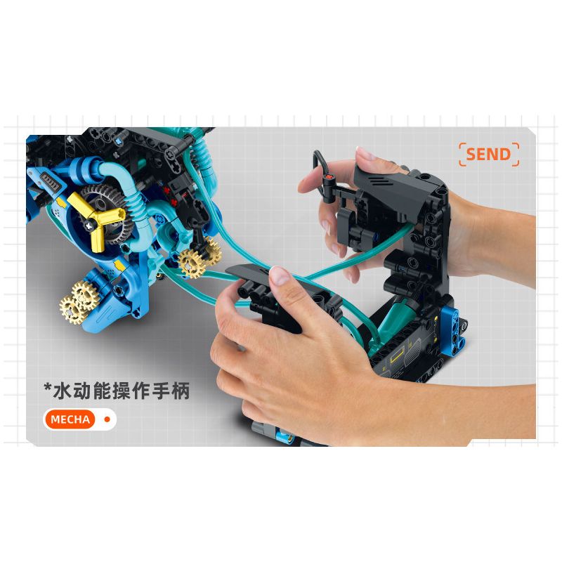 IM.Master QIHUI 6862 Xếp hình lắp ráp ghép mô hình Bậc thầy về máy móc: Máy chiến đấu thủy lực Sabretooth Tiger