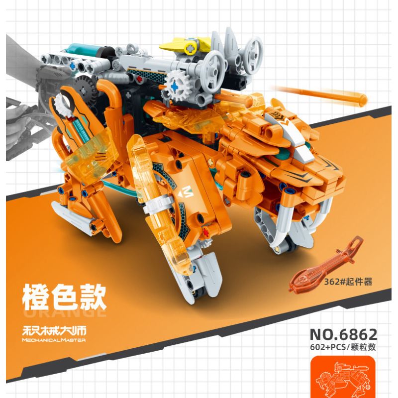 IM.Master QIHUI 6862 Xếp hình lắp ráp ghép mô hình Bậc thầy về máy móc: Máy chiến đấu thủy lực Sabretooth Tiger