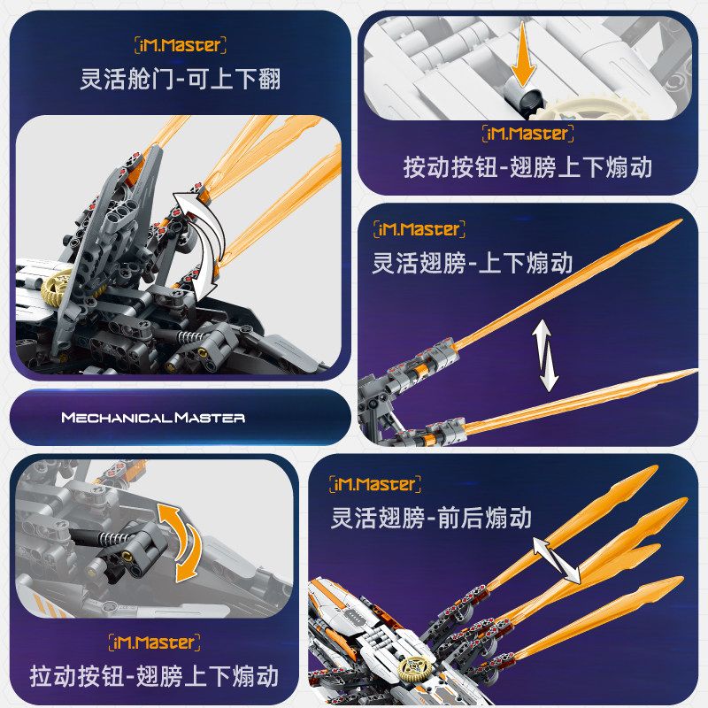 IM.Master QIHUI 6817 Xếp hình lắp ráp ghép mô hình Bậc thầy về máy móc không gian Mecha Tàu vũ trụ