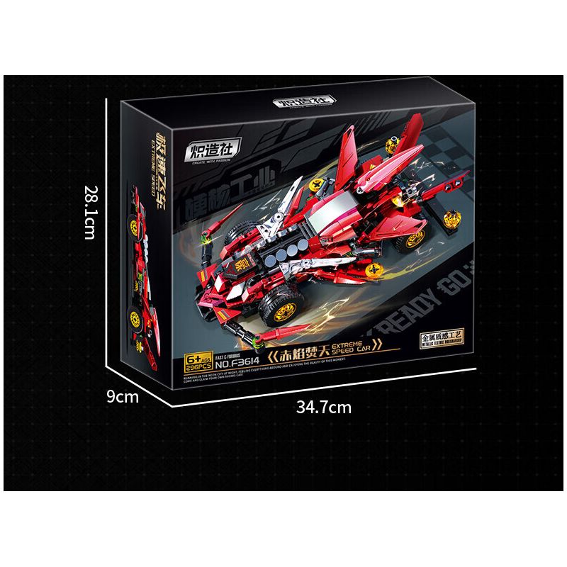 Souzosha F3614 Xếp hình lắp ráp ghép mô hình Tốc độ​​: Ngọn lửa đỏ rực bầu trời 4x4