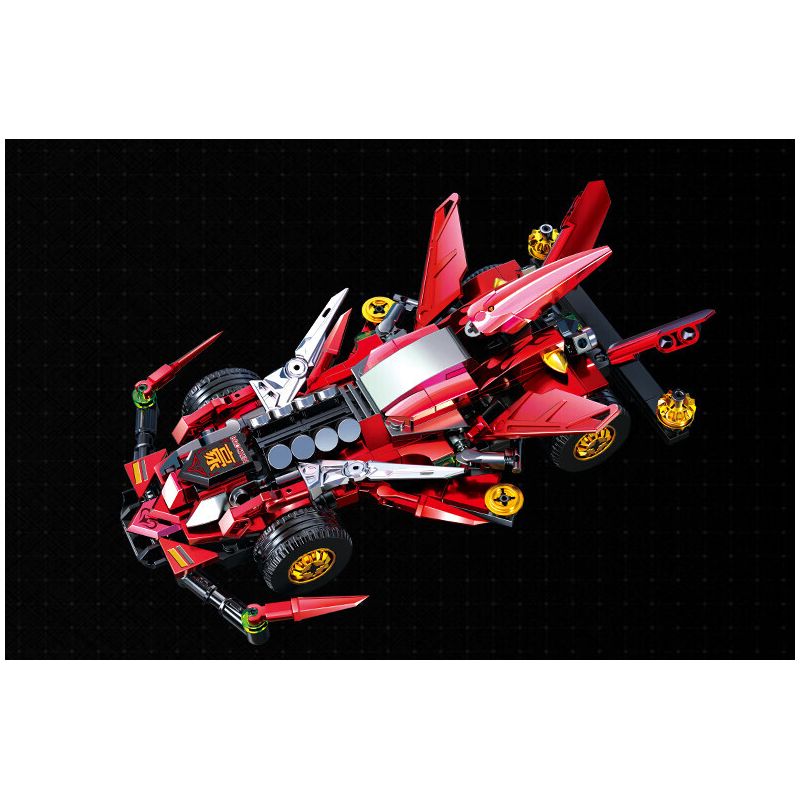 Souzosha F3614 Xếp hình lắp ráp ghép mô hình Tốc độ​​: Ngọn lửa đỏ rực bầu trời 4x4