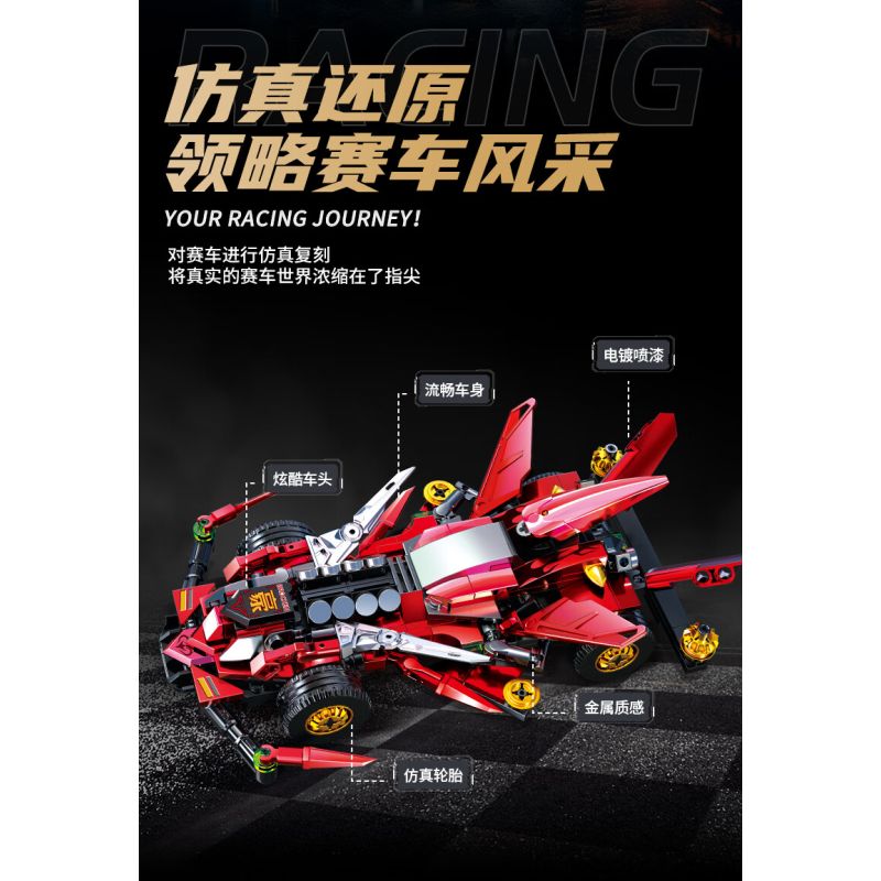 Souzosha F3614 Xếp hình lắp ráp ghép mô hình Tốc độ​​: Ngọn lửa đỏ rực bầu trời 4x4