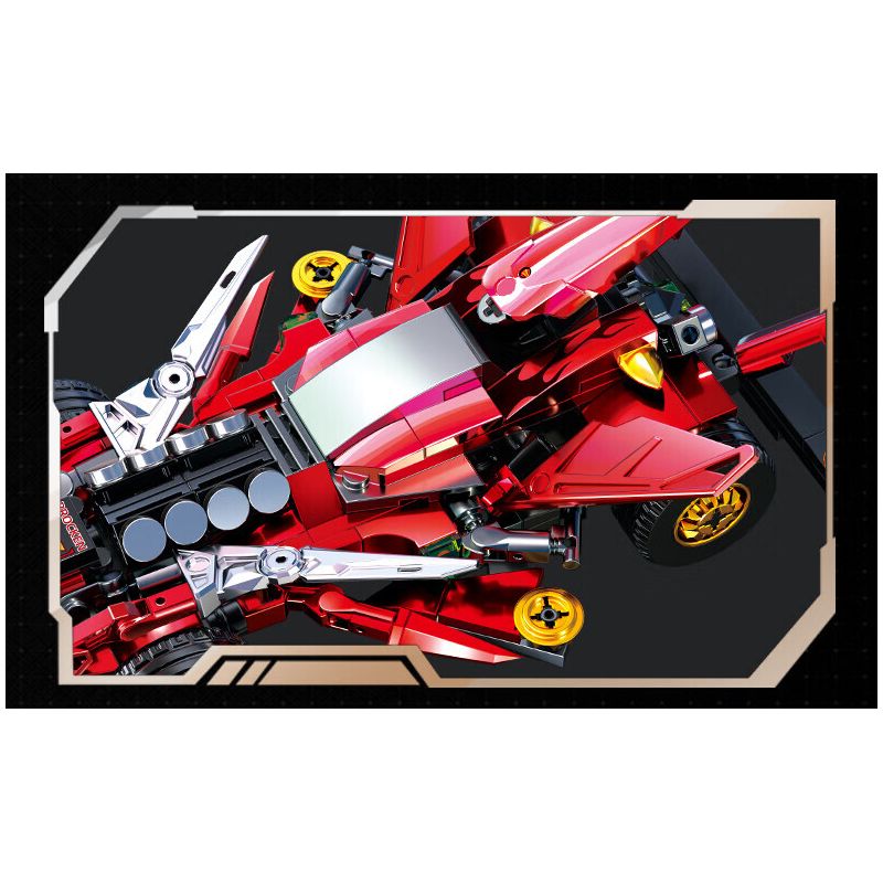 Souzosha F3614 Xếp hình lắp ráp ghép mô hình Tốc độ​​: Ngọn lửa đỏ rực bầu trời 4x4