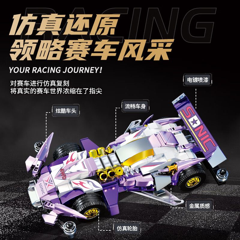 Souzosha F3616 Xếp hình lắp ráp ghép mô hình Tốc độ​​: Purple Shadow Phantom Blade 4WD