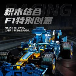 Souzosha F3608 Xếp hình lắp ráp ghép mô hình Xe đua công thức 1 màu xanh