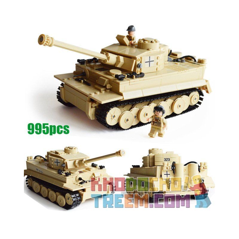 Kazi KY82011 82011 non  XE TĂNG ĐỨC CON HỔ bộ đồ chơi xếp lắp ráp ghép mô hình Century Military CENTURY MILITARY TIGER Quân Đội Thế Kỷ 995 khối