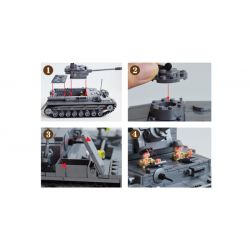 Kazi KY82010 82010 non  XE TĂNG ĐỨC CON BÁO 4 bộ đồ chơi xếp lắp ráp ghép mô hình Century Military CENTURY MILITARY PANZERKAMPFWAGEN IV Quân Đội Thế Kỷ 1193 khối