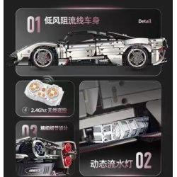 GULY 10657 Xếp hình lắp ráp ghép mô hình Xe thể thao Utopia Navigator 657 tỷ lệ 1:8